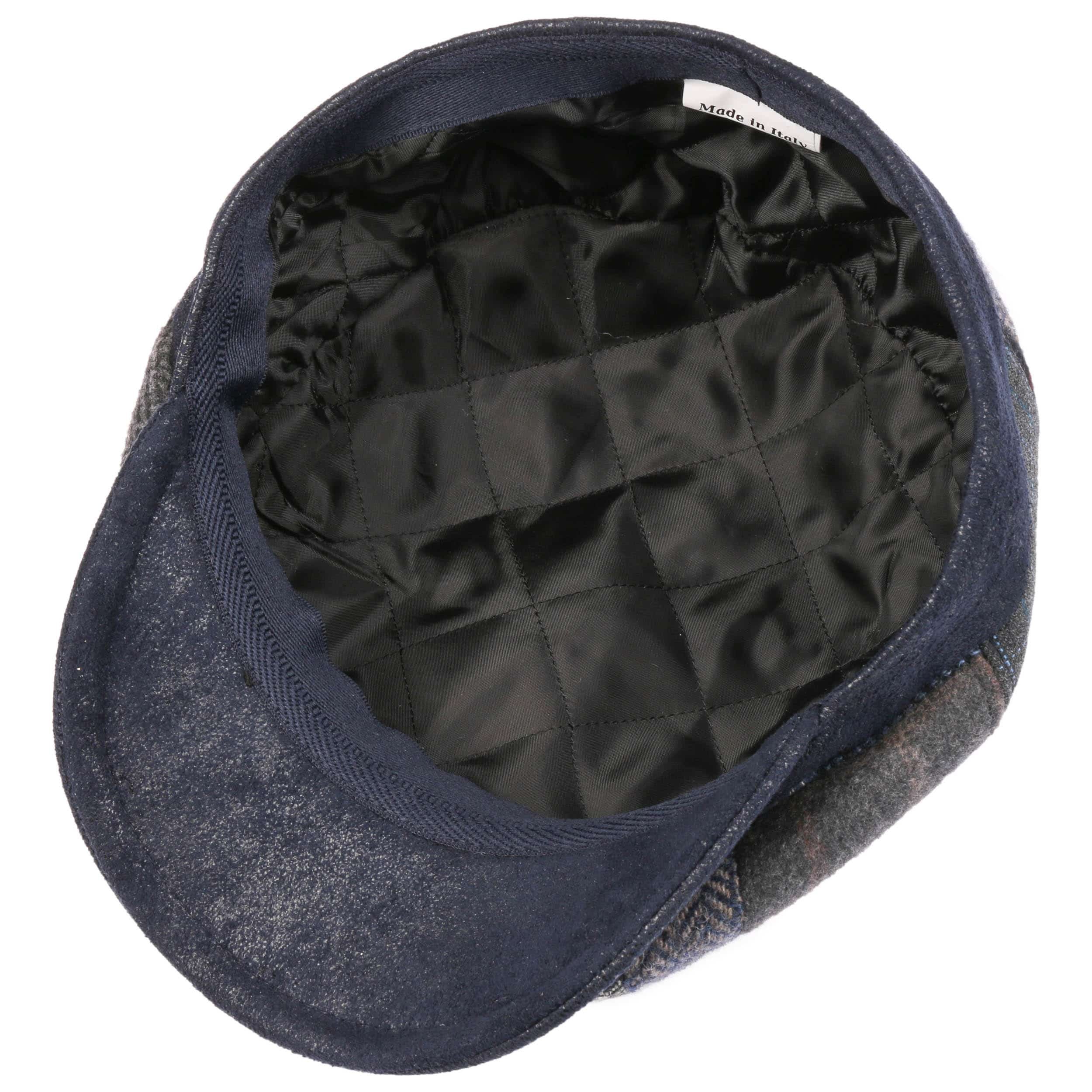 Coppola Patchwork Lierys Uomo – Berretto Piatto In Lana Vergine Con Visiera, Made In Italy, Autunno/Inverno