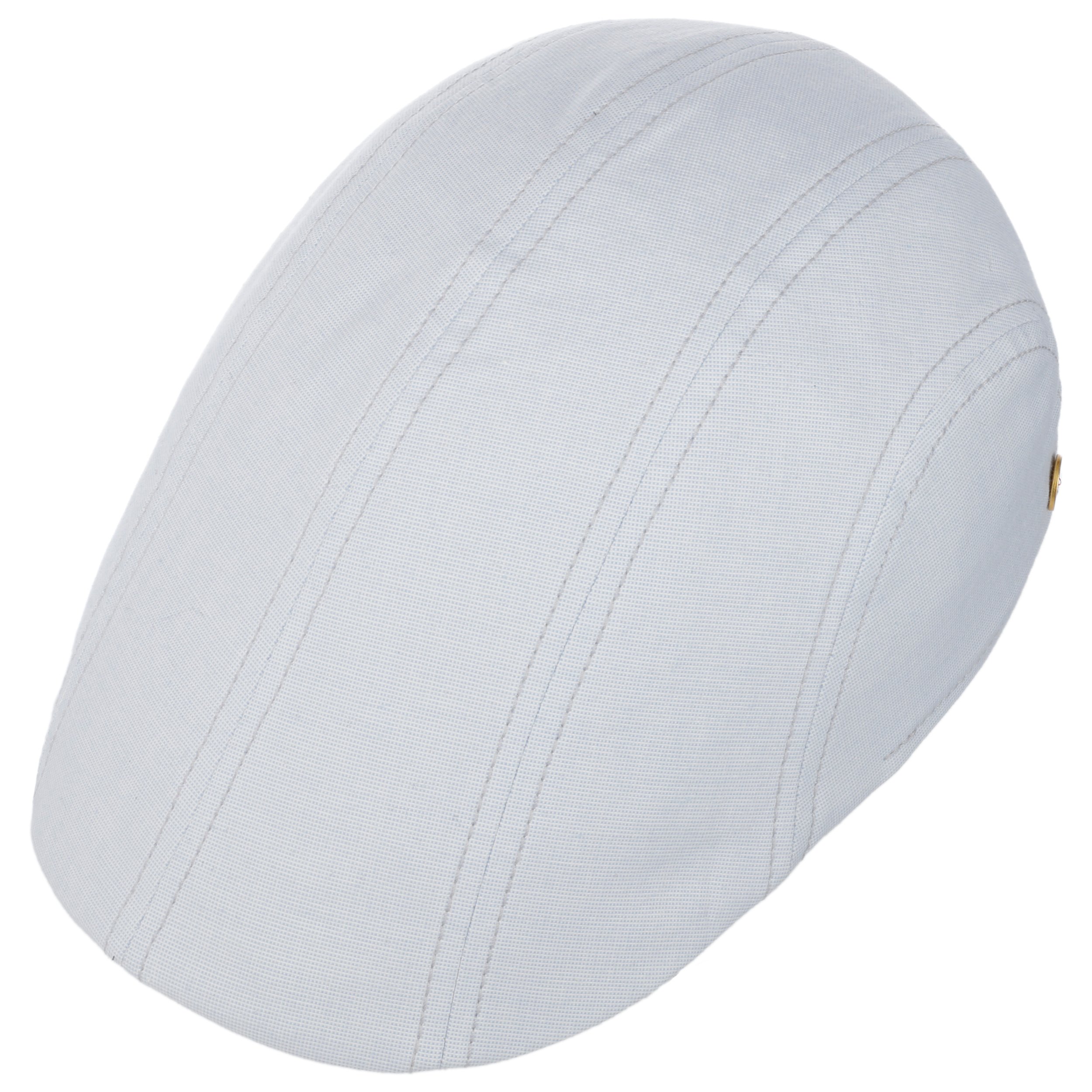 MAYSER Coppola a Lino Simon Superior Anti UV Uomo - Made in The EU Cappello Piatto Berretto Cappellino Estivo con Visiera, Fodera Primavera/Estate - 55 cm Blu