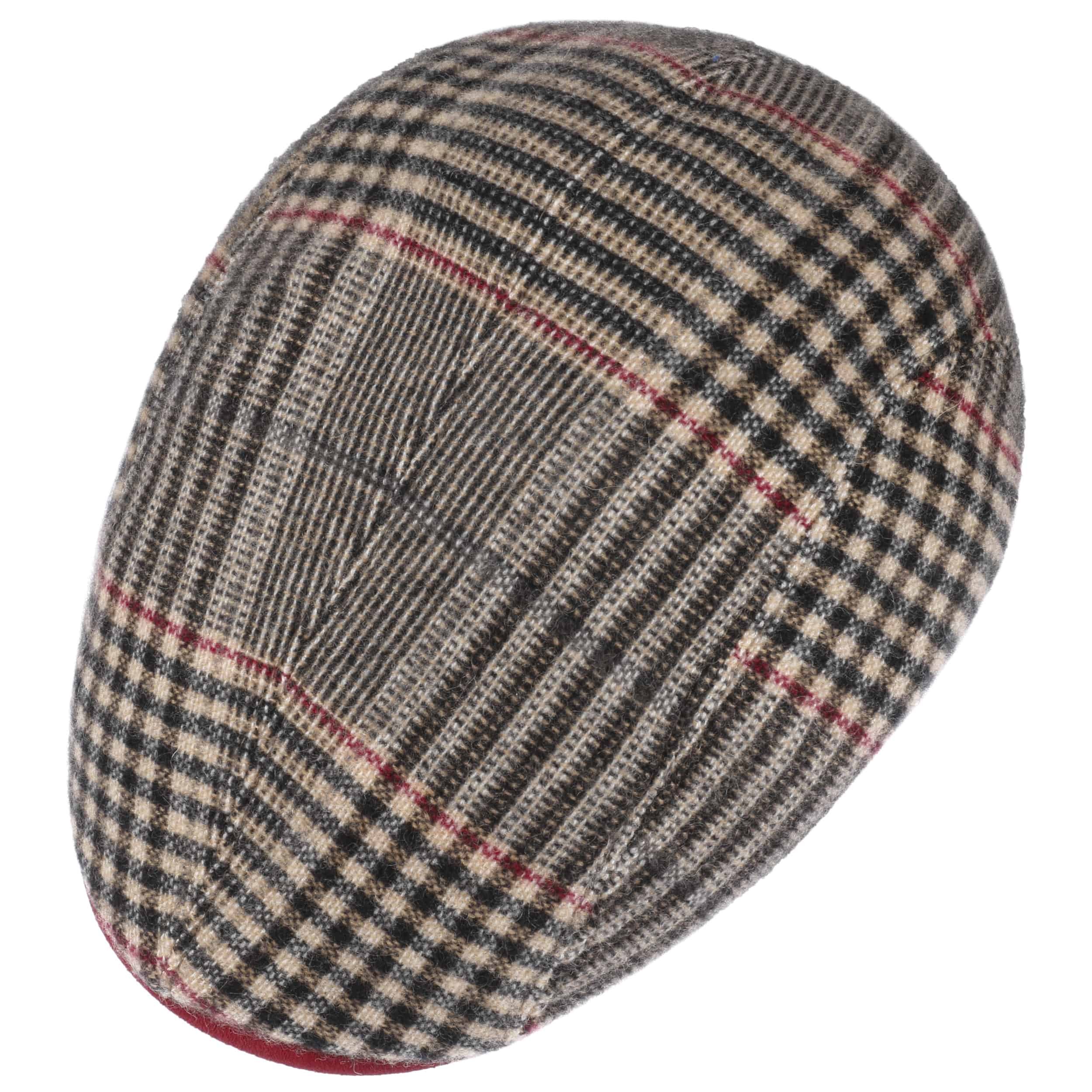 LIERYS Virgin Wool Tweed Coppola Uomo - Made in Italy Berretto Piatto Cappello Invernale con Visiera, Fodera Inverno Autunno/Inverno - 56 cm Marrone