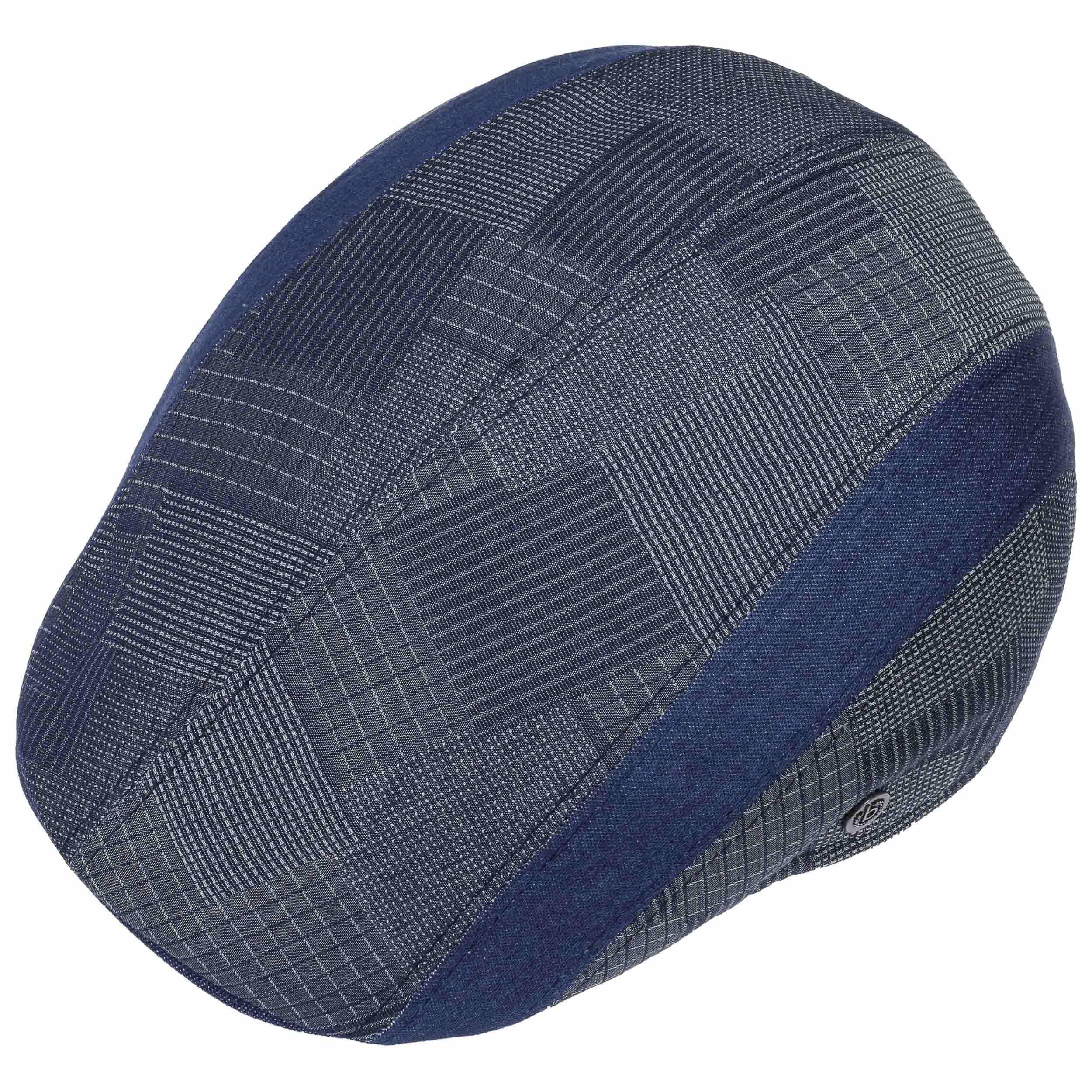 Tenda Da Doccia In Cotone Patchwork Righe Blu E Beige - 182 X 198 Cm - Stile Shabby Chic Per Bagno