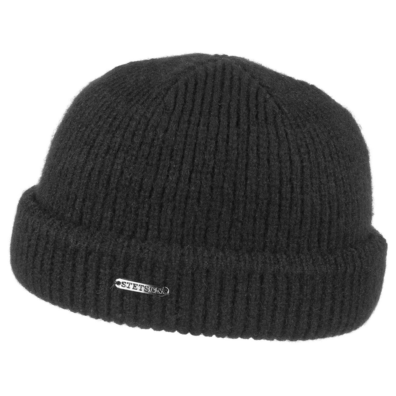 Stetson Berretto Invernale In Lana Merino - Modello Wisconsin Con Risvolto - Unisex - Prodotto In Italia - Blu