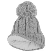 Puffete Cappellino con pon-pon in maglia di cotone biologico e interno in  morbido pile