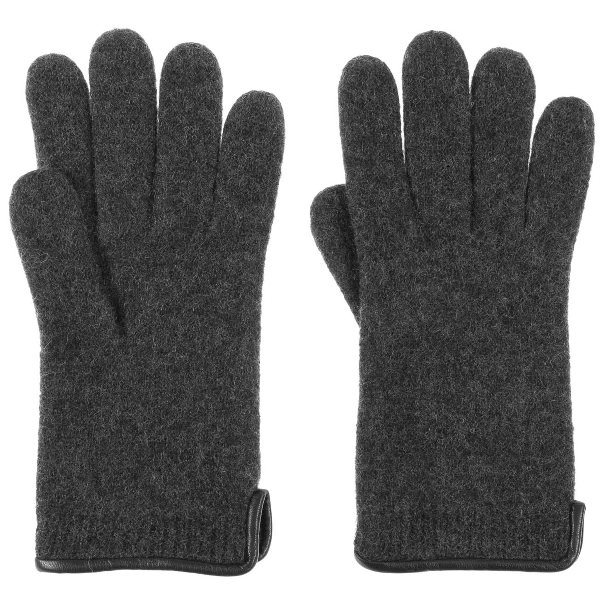 Guanti Invernali Da Uomo RJM Accessories, Neri, Taglia Unica, Misto Lana (50% Poliestere, 25% Lana, 20% Acrilico)