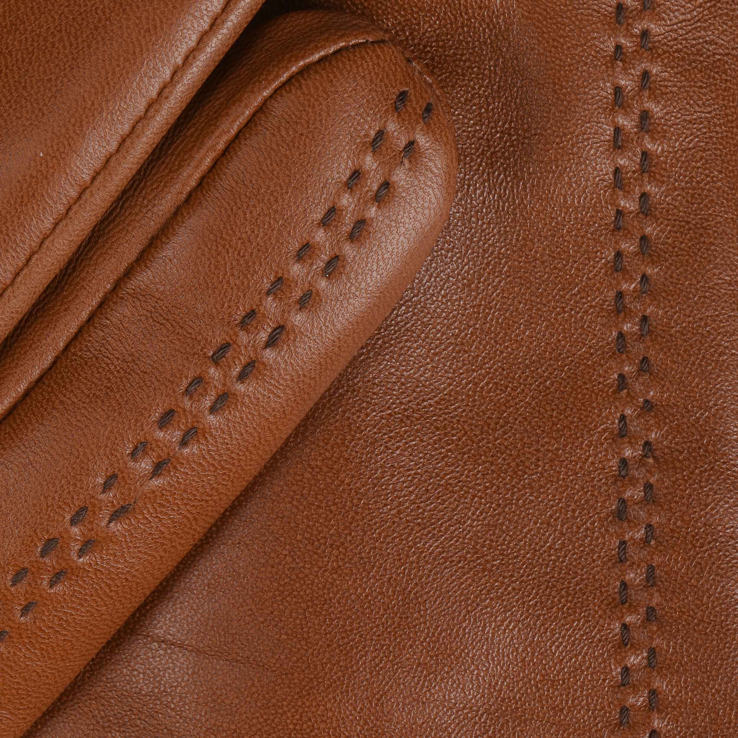 STETSON Guanti in Pelle Soft Nappa Uomo - con dita per fodera autunno- inverno, Nero, Large