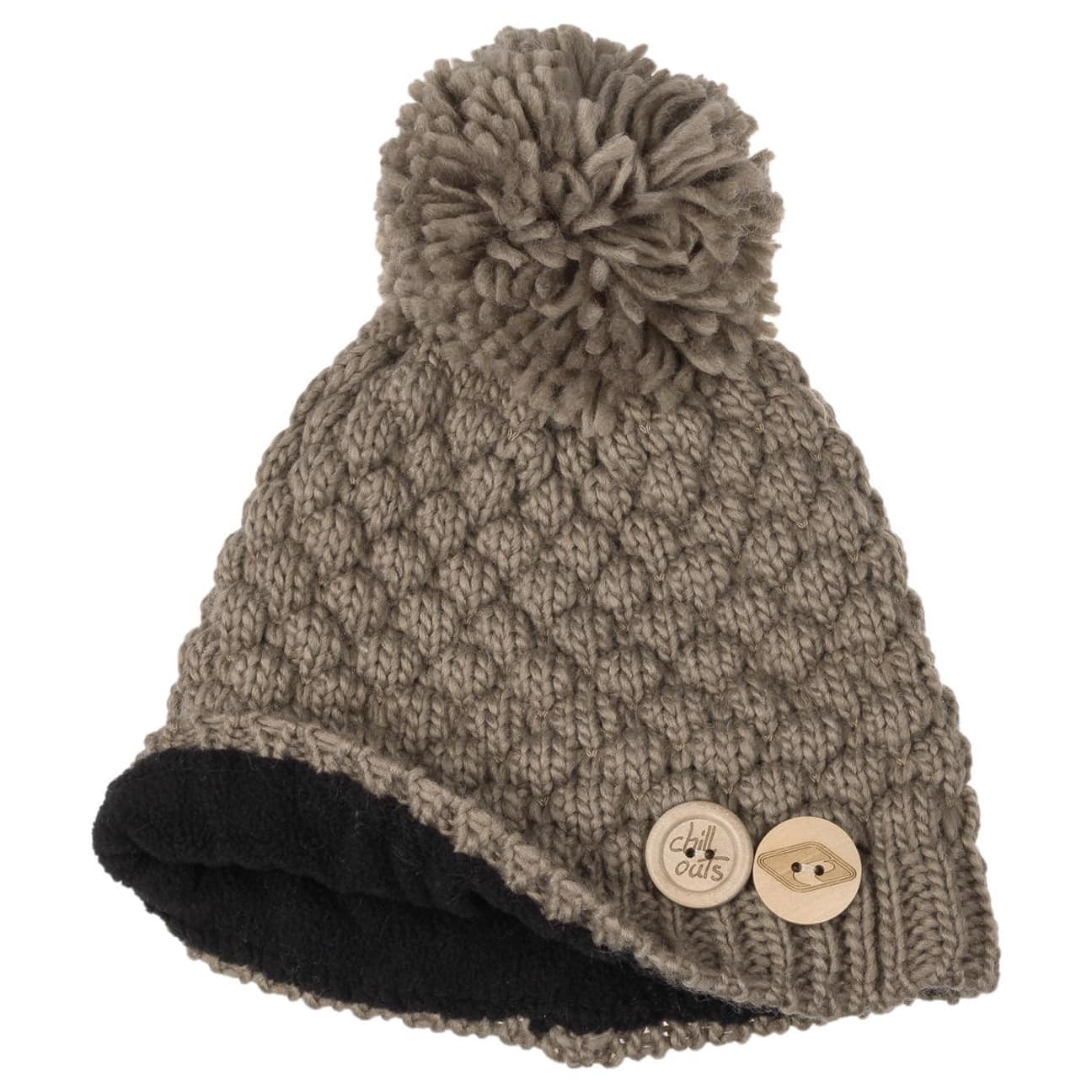 CHILLOUTS Nora Cuffia Bambina Con Pompon – Berretto Invernale Uncinetto, Morbido Pile, Taglia Unica 49-55 Cm