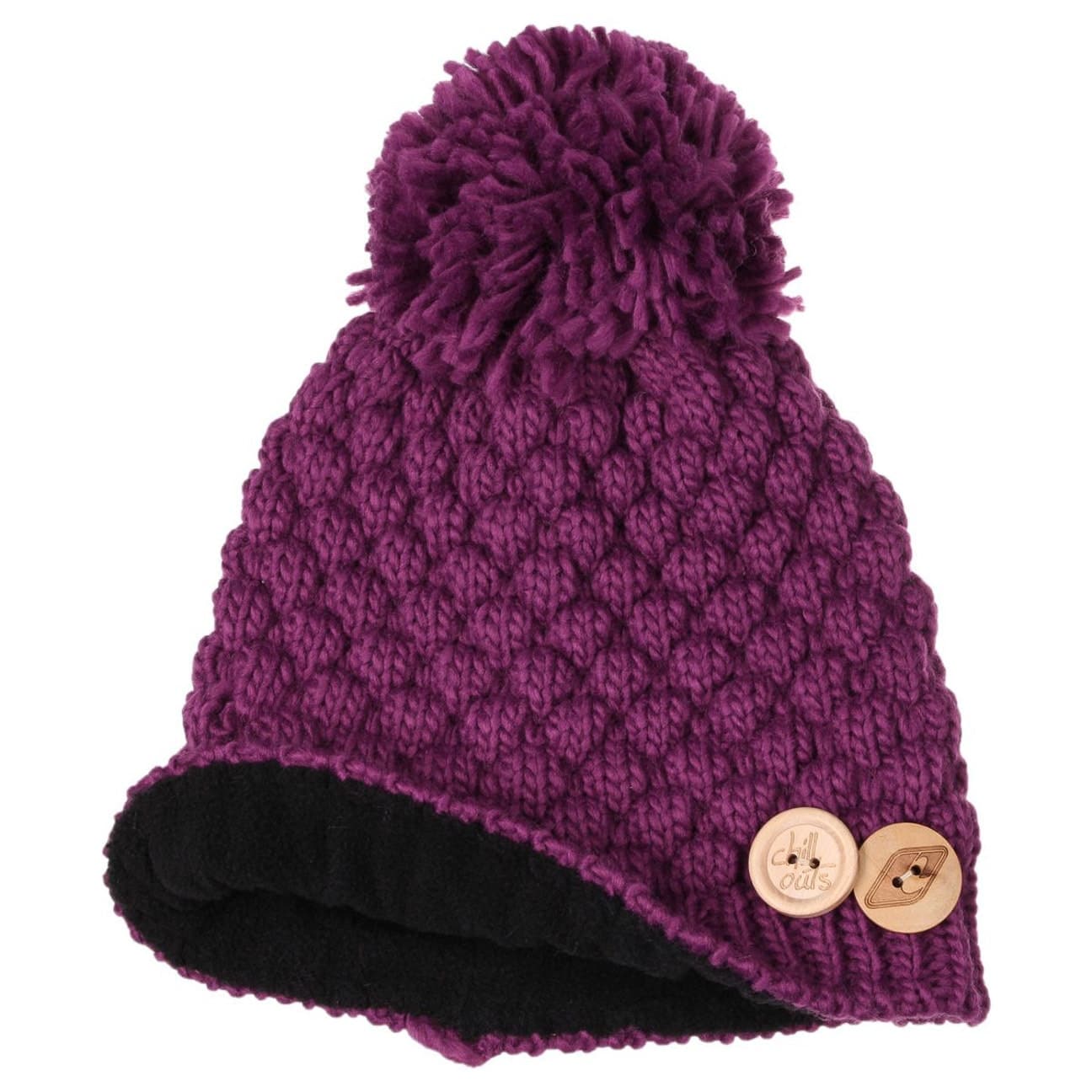CHILLOUTS Nora Cuffia Bambina Con Pompon – Berretto Invernale Uncinetto, Morbido Pile, Taglia Unica 49-55 Cm