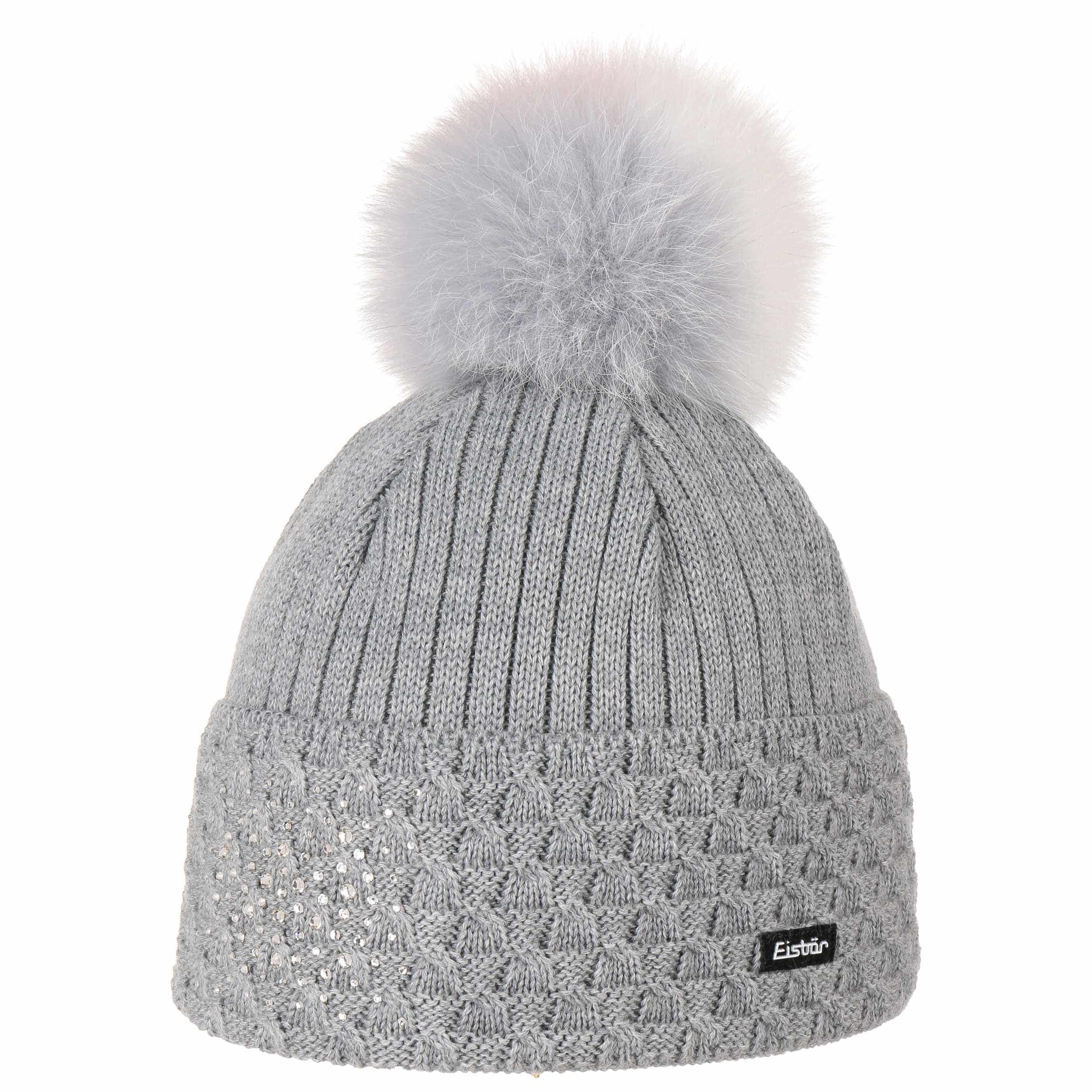 Cappello Eisbär Kova Con Pompon: Caldo Berretto In Lana Merino, Nero/Bianco