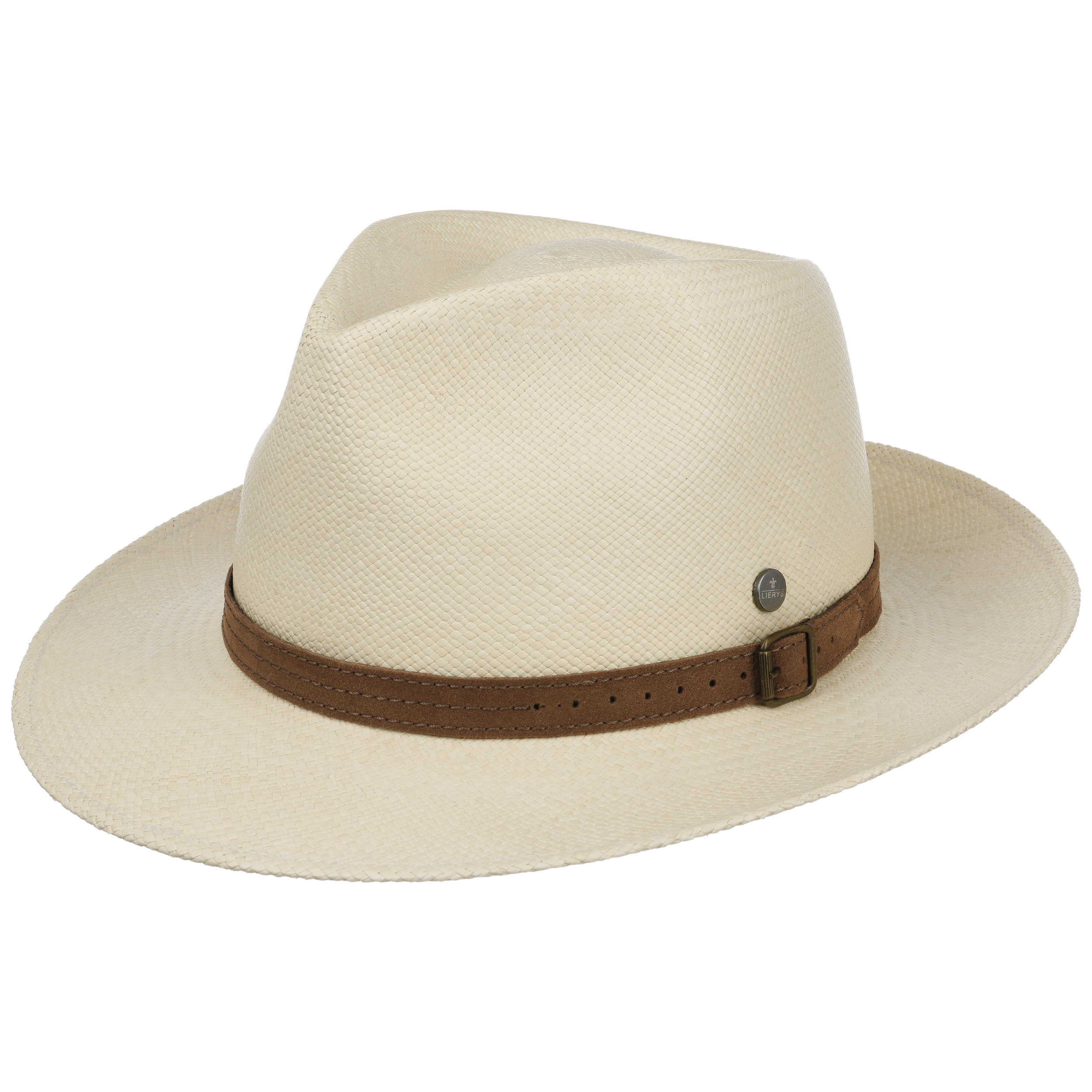 Faletony Stroh Panama Cappello estivo Fedora cappello da sole in paglia con nastro pieghevole Jazz cappello per uomo e donna Beige/Kahki 