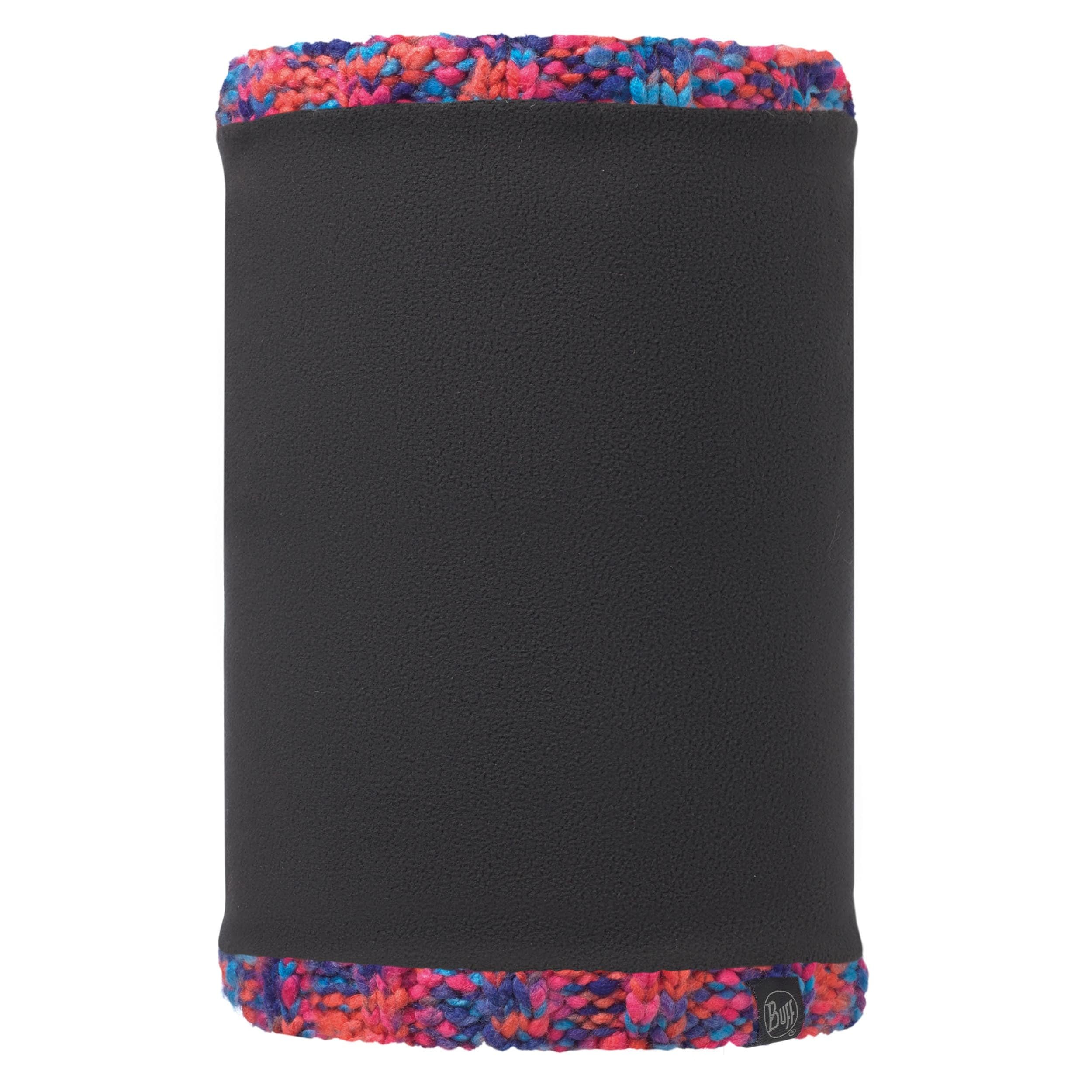 Buff Scaldacollo In Maglia E Pile Valya - Nero, Tubolare Senza Cuciture, Unisex Adulto