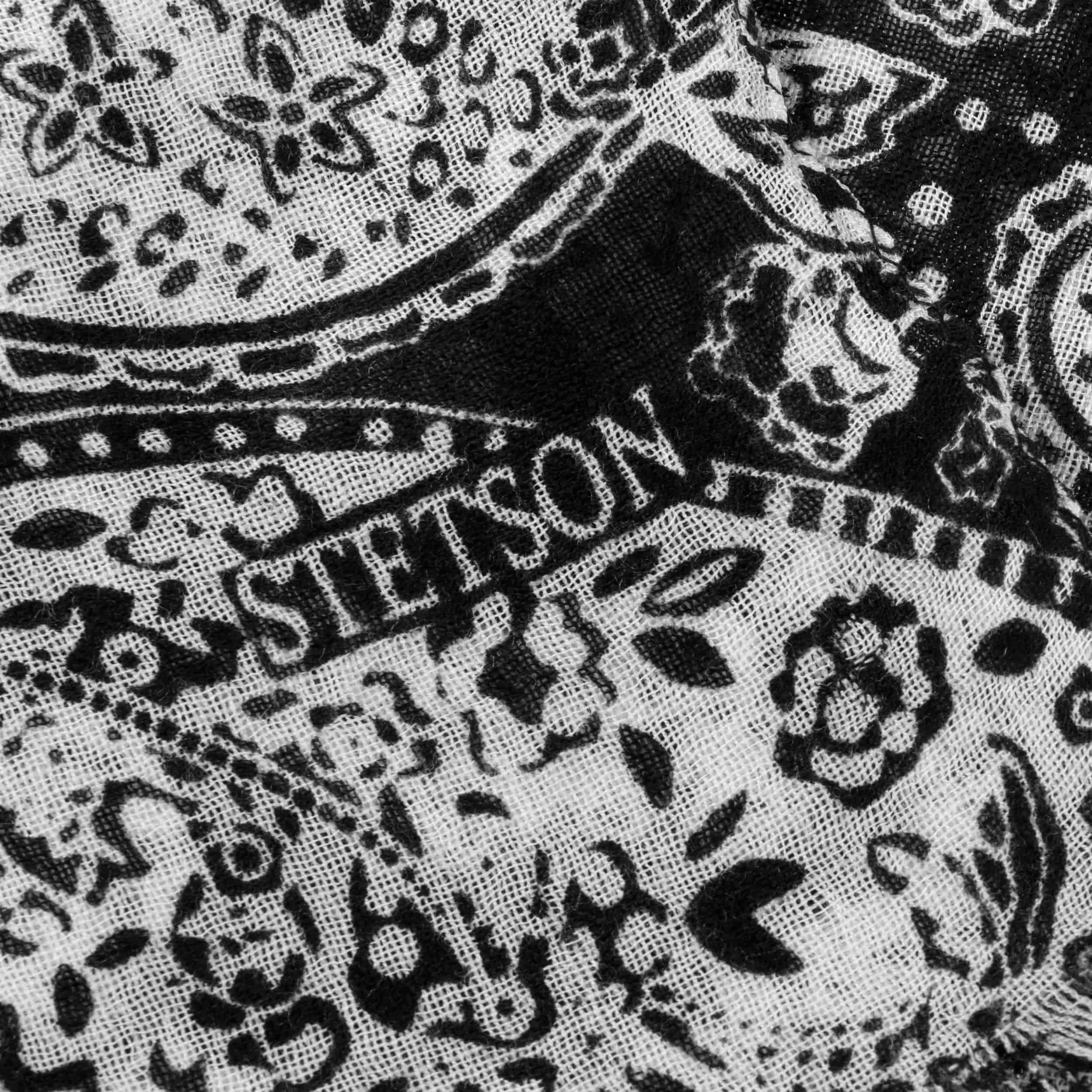 LORENZO CANA Sciarpa Lunga Donna Paisley Nero/Rosso - 100% Micro Modal, Ultra Morbida, 70x180 Cm, Tessuto Jacquard Di Lusso