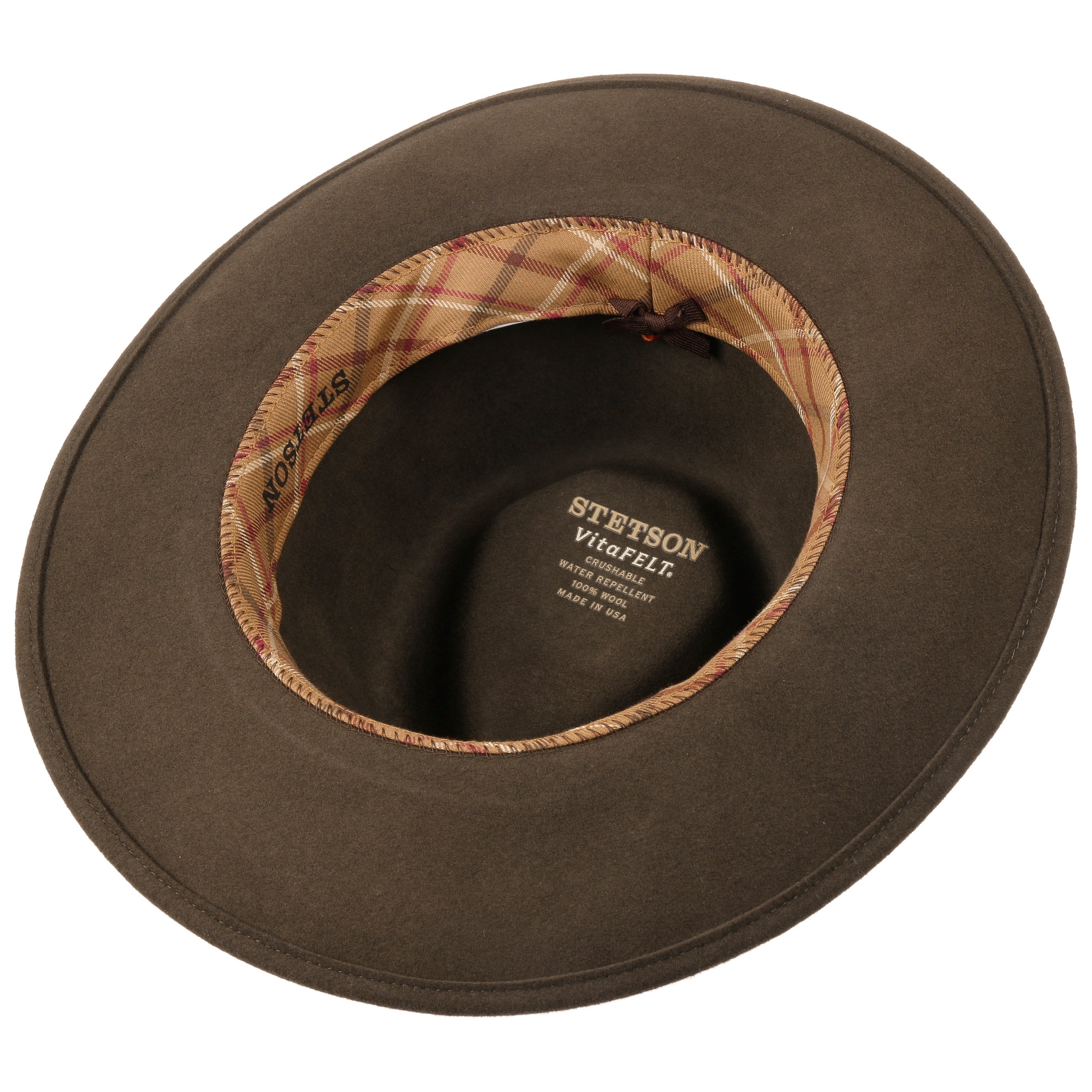 Stetson Cappello VitaFelt In Lana Per Uomo – Made In USA, Marrone Scuro, Taglia M (56-57 Cm)