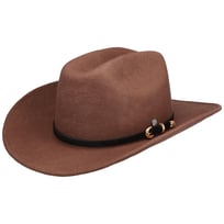 Cappello da cowboy classico western per uomo e donna con bordo largo in feltro con fascia Toro, 01-nero, Taglia Unica