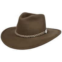 Cappello Western Cowboy In Vera Pelle Marrone – Unisex – Regolabile Taglia M
