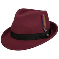 QUUPY Cappello da donna classico a tesa larga Fedora Flat Top Cappello