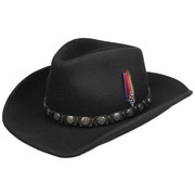 Cappello Stetson Hackberry - Western In Feltro Di Lana, Fascia Pelle, Impermeabile, Taglia Unica - Foto 9
