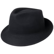 Cappello Trilby In Feltro Di Lana 100% Made In Italy, Taglia 63 Cm, Marrone, Altezza Cupola 10.5 Cm, Tesa 4.5 Cm
