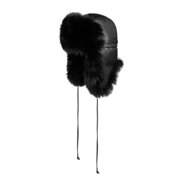 Cappello Da Aviatore In Vera Pelle Di Pecora Shearling – Trapper Caccia – Colore Carbone – Taglie S-3XL - Foto 4